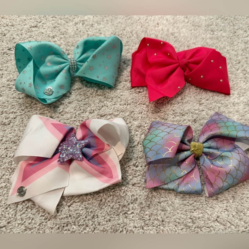 Colorful Kids Hair Bow Set and Glitter Headbands